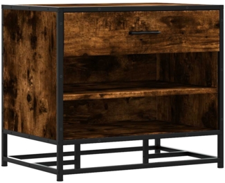 vidaXL Schuhbank Räuchereiche 60x40x53,5 cm Holzwerkstoff und Metall 849221