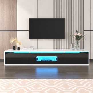 Ulife TV-Schrank TV-Möbel mit farbwechselnder LED-Beleuchtung 180 x 35 x 30 cm