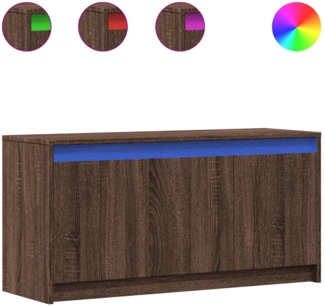 vidaXL TV-Schrank mit LED-Beleuchtung Braun Eichen-Optik 100x34x50 cm 852214