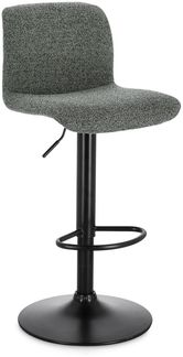 Barhocker Rafael 2er-Set, Stoff gepolstert, modern höhenverstellbar, Dunkelgrün Schwarz