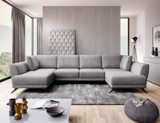 Wohnlandschaft Larco U-Form mit Schlaffunktion & Stauraum - Nube-Stoff
