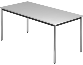 Besprechungstisch DR16 160x80cm 4-Fuß Grau Gestellfarbe: Chrom