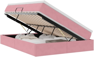 vidaXL Aufbewahrungsbett mit Matratze Rosa 140x200 cm Samt 3370310