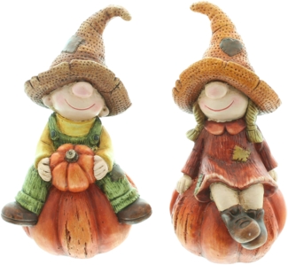 Figur "Kürbisfest" 2er Set Gartendeko Winter Deko Dekoration Skulptur