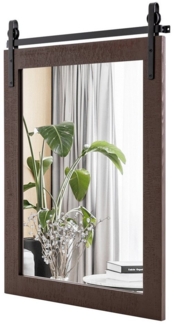 COSTWAY Dekospiegel, mit Holzrahmen und Metallhalterung, 76,5x56 cm