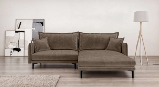 INOSIGN Ecksofa ALEXANDRIA mit Recamiere rechts oder links bestellbar, moderne Bezüge, L-Form mit Wellenunterfederung, Maße: B/H/T 246/86/190 cm