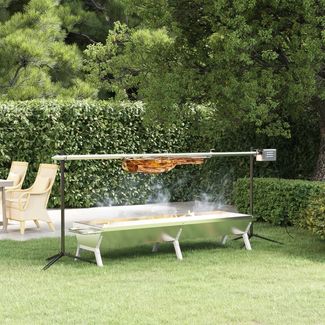vidaXL Grill Silbern 158 x 42 x 31 cm Edelstahl 319968