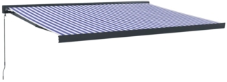 vidaXL Markise Einziehbar Blau und Weiß 4x3 m Stoff und Aluminium 3154548