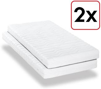 Doppelpack Premium 7-Zonen Matratze 90x200 cm CloudComfort, Höhe 15 cm, Härtegrad H2/H3, Twin-Set