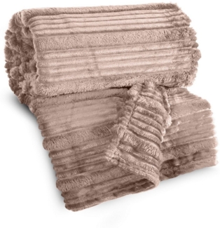 Wohndecke NINA, Eurofirany, Kuscheldecke mit Streifen-Steppung Gestreifte Decke Gesteppt