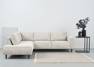 Places of Style Ecksofa Fumone, Lederoptik oder Soft-Touch Chenille, Breite 260, mit schwarzen Massivholzfüßen