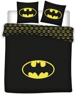 Batman 3-teiliges Bettwäsche-Set – 1x Deckenbezug (240x220) & 2x Kissenbezug (63x63 cm) aus Mikrofaser