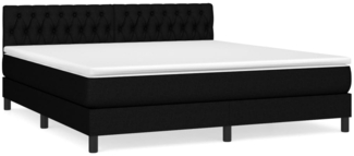 vidaXL Boxspringbett mit Matratze Schwarz 180x200 cm Stoff 3140315