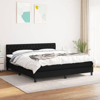 vidaXL Boxspringbett mit Matratze Schwarz 180x200 cm Stoff 3140315