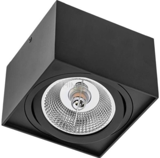Deckenspots schwarz D-145mm AR111 GU10 schwenkbar IP20 quadratisch