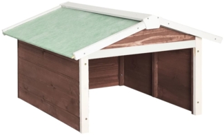 vidaXL Mähroboter Garage, Tannenholz, 72 x 87 x 50 cm, Braun / Weiß