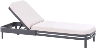 Sonnenliege mit Kissen NETTUNO Metall Hellbeige