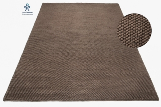 LeGer Home by Lena Gercke Wollteppich Ainhoa, handgewebt, Wolle, rechteckig, Höhe: 12 mm, einfarbig, Wolle, Teppich, Wohnzimmer, Schlafzimmer, Esszimmer