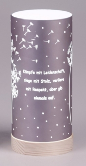 formano LED Dekolicht flieder 15cm 20cm - Kämpfe mit Leidenschaft - mit Timer, LED fest integriert