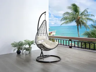 Vente-unique - OROSI Gartenmöbel zum Entspannen Harz Schwarz - B 105 cm x H 197 cm x L 105 cm