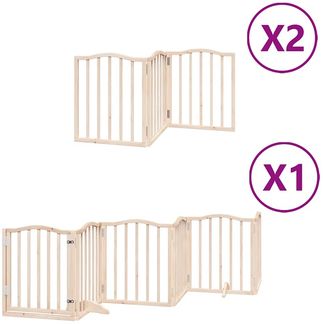 vidaXL 12-tlg. Hundetor mit Tür Faltbar 600 cm Pappelholz 3155586