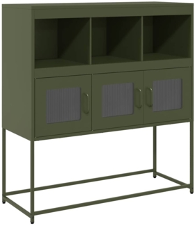 vidaXL Sideboard Olivgrün 100,5x39x107 cm Kaltgewalzter Stahl 853420