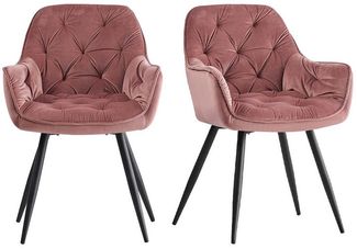 JYMTOM Esszimmerstuhl mit dickem Samtstoff gepolsterter Sitz, Armlehnen und Rückenlehne (2 St), als Tee-/Lese-Eckstuhl oder als Schreibtischstuhl