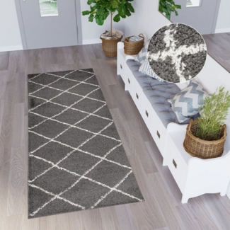 Tapiso Hochflor-Läufer DELHI, rechteckig, Höhe: 30 mm, Langflor Shaggy Modern Design Flauschig Wohnzimmer Schlafzimmer