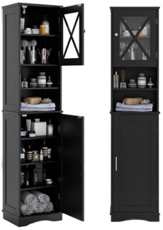 COSTWAY Badkommode, 8 Ebenen, mit 2 Schränke & verstellbare Ablage, 170,5cm