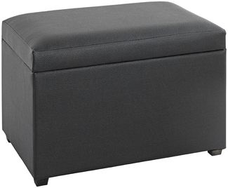 Sitztruhe >52524< in schwarz - 58 x 42 x 39 cm (BxHxT)