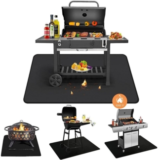 PRIISF Grill-Schutzhülle Grillunterlage Für Alle Grills Bodenschutzmatte als Hitze Funkenschutz (Feuerfeste Grillmatte, für Gasgrill, Elektrogrill und Holzkohlegrill), Grillteppich Bodenmatte Fallschutzmatten Outdoor BBQ Matte Unterlage