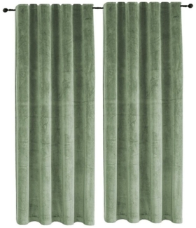 Haus und Deko Gardine Samt Vorhänge 2er Set Kräuselband Verdunkelung 140x145 cm Samt weich, Kräuselband (2 St), Polyester