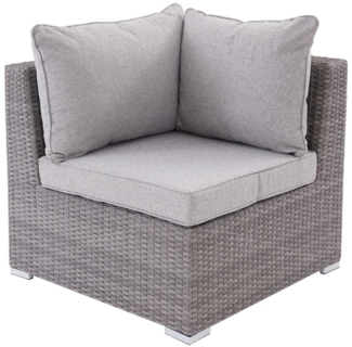 Lounge-Eckteil Rügen, Rattan, Grau, 84 x 75 x 84 cm