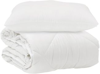 vidaXL Bettdecke mit Kissen 2 pcs Weiß Mikrofaser 3376588