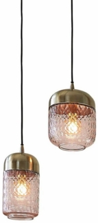 Mirabeau Hängeleuchten Hängelampe 2er Set Jolivienne rosa/silber