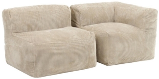 icon Sofa Modulares Ecksofa 2 Stück aus Kunstfell Flauschig „Zen“, Schaumstoff Füllung, für Wohnzimmer, für Schlafzimmer