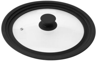 bremermann Universaldeckel Universal-Glasdeckel mit Silikonrand, 24/26/28 cm, schwarz mittel