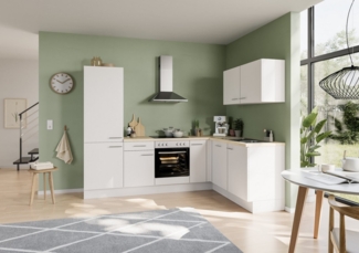 IMPULS KÜCHEN Winkelküche "Tirana", Ausrichtung wählbar, Schubkästen mit Soft-Close, vormontiert, wahlweise mit E-Geräten, mit Vollauszug, Breite 265/185cm