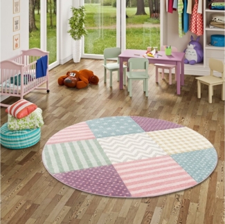 Pergamon Kinderteppich Kinder und Jugend Teppich Maui Sterne Rund, Rund, Höhe: 13 mm
