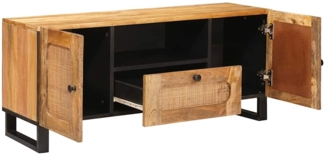 vidaXL TV-Schränk mit Speicher Braun 105 x 33 x 46 cm Massivholz Mango 4018058