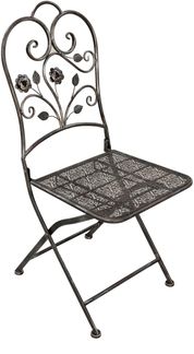 Gartenstuhl 2er Set TILO - Stahl, Bronze | Klappstuhl Wetterfest Gartenstühle Outdoor Balkonstühle mit Stühlen B und Tisch