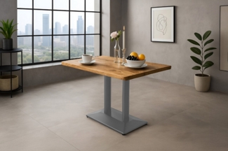 SAM® Bistrotisch Isola, Akazien- oder Mangoholz, Baumkante, Säulengestell aus Metall