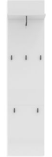 Garderobenpaneel >Zippo< 5 Haken, Ablage, weiss hochglanz / schwarz - 40x170x27,6 (BxHxT)