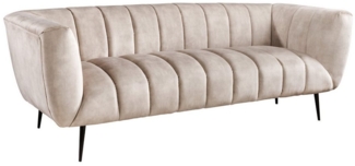 riess-ambiente Sofa NOBLESSE 225cm champagner / schwarz, Einzelartikel 1 Teile, Wohnzimmer · Samt · Metall · 3-Sitzer · Federkern · Retro Design