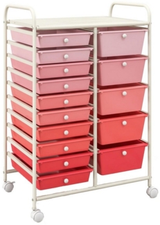KOMFOTTEU Rollwagen mit 15 stapelbaren Schubladen, Schubladenwagen Farbewahl