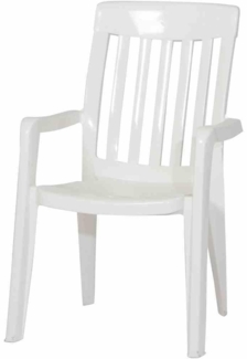 Sieger Palma Stapelsessel stapelbar, Vollkunststoff Weiß 59 x 92 x 65 cm