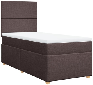 vidaXL Boxspringbett mit Matratze Dunkelbraun 80x200 cm Stoff 3291103