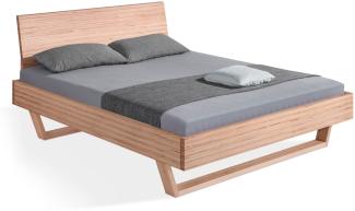 dormiente Massivholzbett Udana mit Rückenlehne Designbuche 100x200