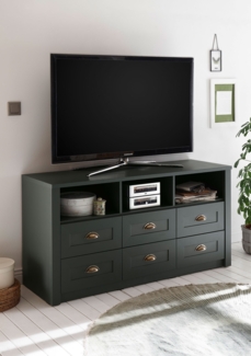 Ascot Lowboard TV-Schrank Fernsehtisch 130cm grün Landhaus