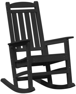 vidaXL Schaukelstuhl für den Garten Schwarz 92 x 70 x 108cm HDPE 42006615